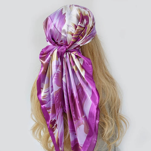 90*90cm Silk Scarf Headwraps For Women Fashion Accessory